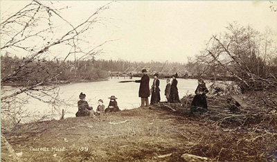 Cassells Point, Duwamish River, WA, ca. 1891. View is to the east, with streetcar bridge crossing the Duwamish River near South Park in the background. Photo credit: University of Washington Special Collections, Frank Laroche Photograph Collection. Cassells Point, Duwamish River, WA, ca. 1891. View is to the east, with streetcar bridge crossing the Duwamish River near South Park in the background. Photo credit: University of Washington Special Collections, Frank Laroche Photograph Collection.