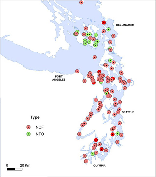 Distribution of wetland types.